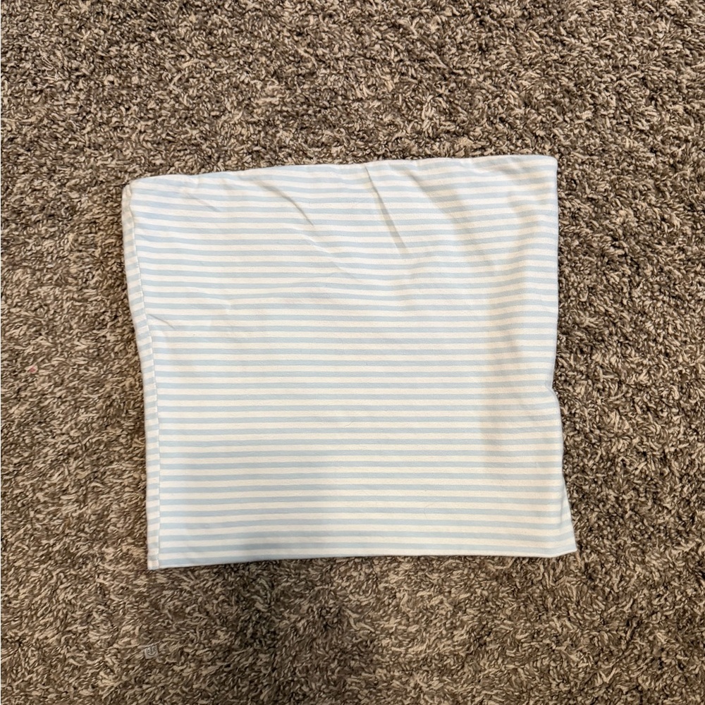 Striped Light Blue and White Tube Skirt
